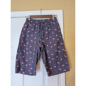 Jordan Flamingo Print Shorts Men’s Medium Gray Pink Athletic Casual Summer M